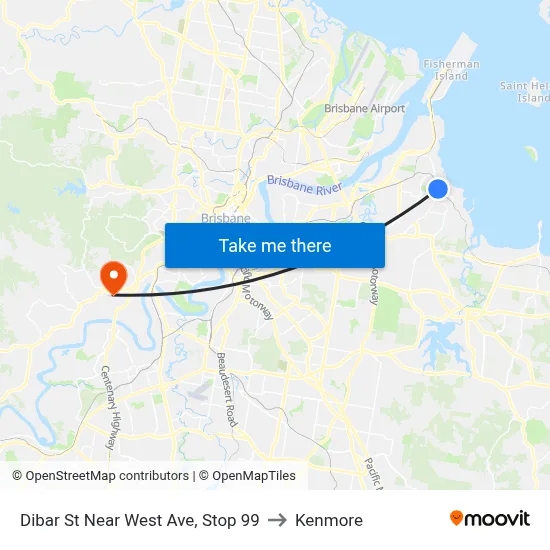 Dibar St Near West Ave, Stop 99 to Kenmore map