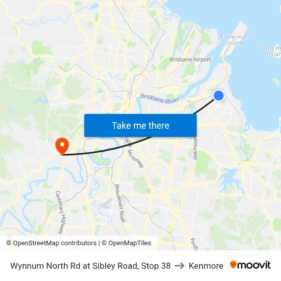 Wynnum North Rd at Sibley Road, Stop 38 to Kenmore map