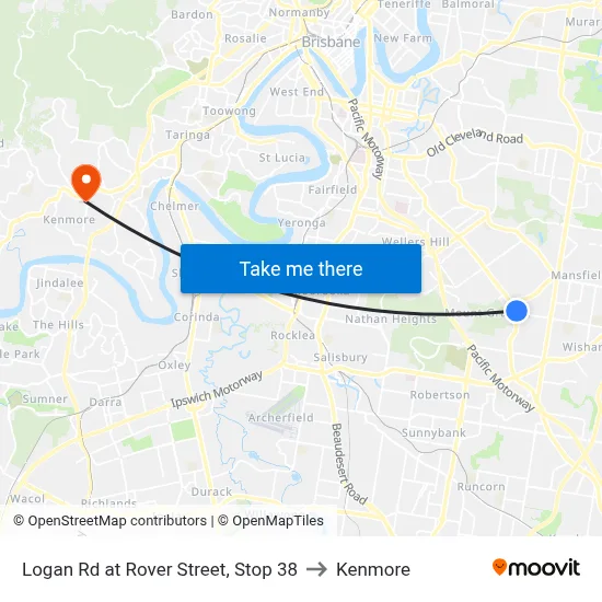 Logan Rd at Rover Street, Stop 38 to Kenmore map