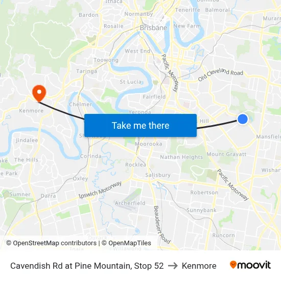 Cavendish Rd at Pine Mountain, Stop 52 to Kenmore map