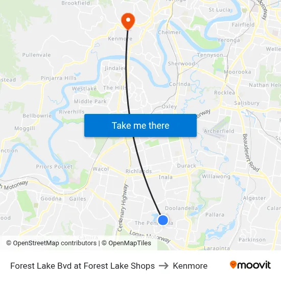 Forest Lake Bvd at Forest Lake Shops to Kenmore map
