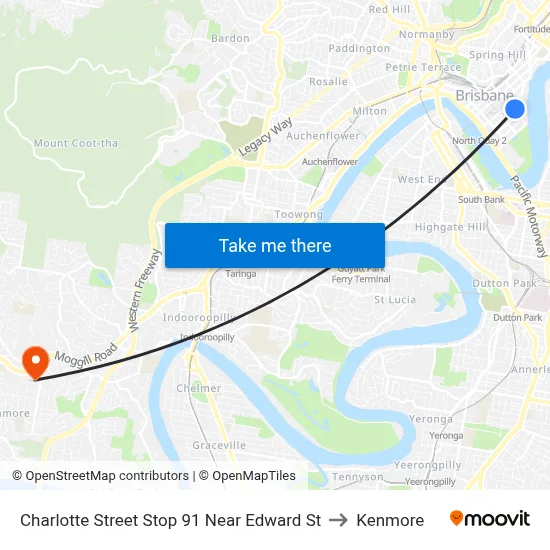 Charlotte Street Stop 91 Near Edward St to Kenmore map