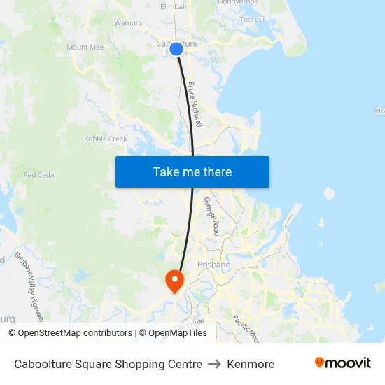 Caboolture Square Shopping Centre to Kenmore map