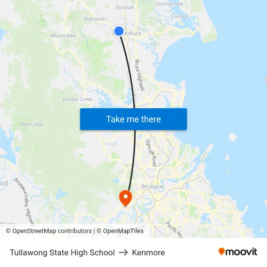 Tullawong State High School to Kenmore map