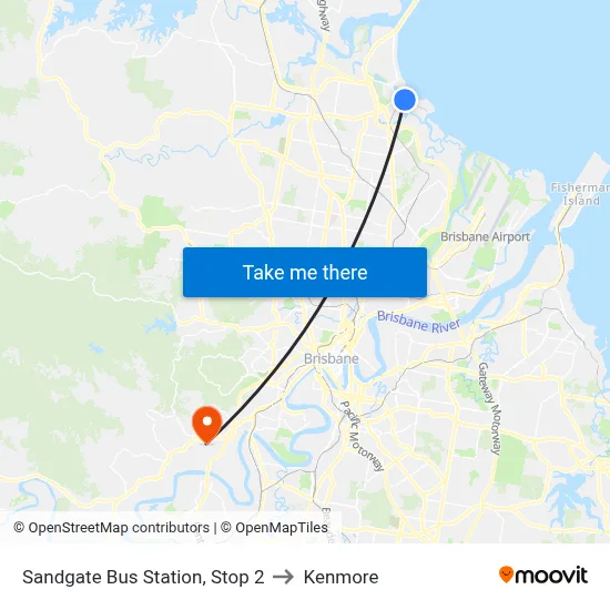 Sandgate Bus Station, Stop 2 to Kenmore map