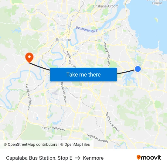 Capalaba Bus Station, Stop E to Kenmore map