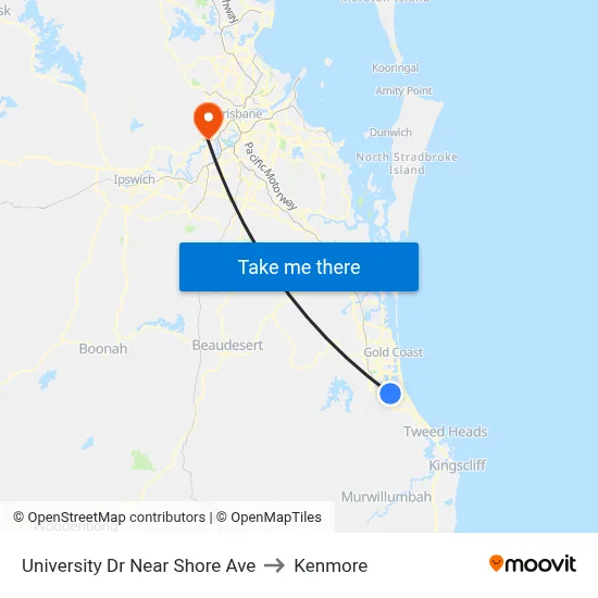 University Dr Near Shore Ave to Kenmore map