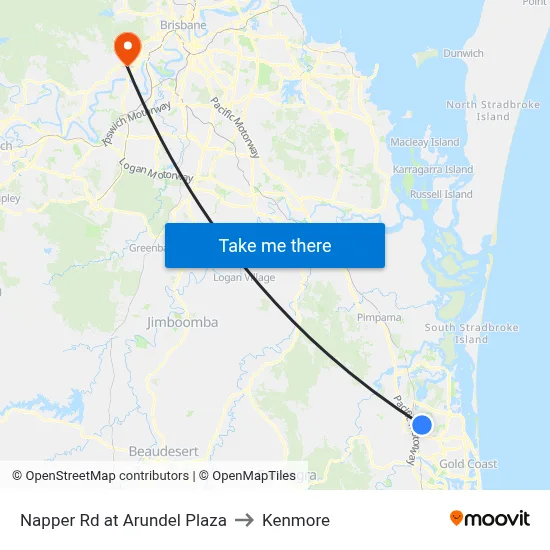 Napper Rd at Arundel Plaza to Kenmore map