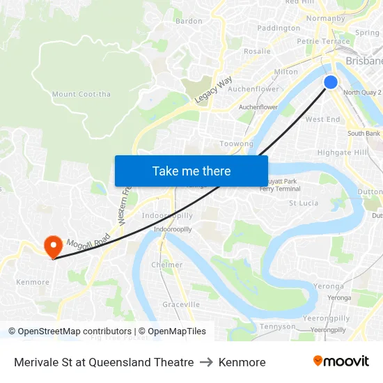 Merivale St at Queensland Theatre to Kenmore map