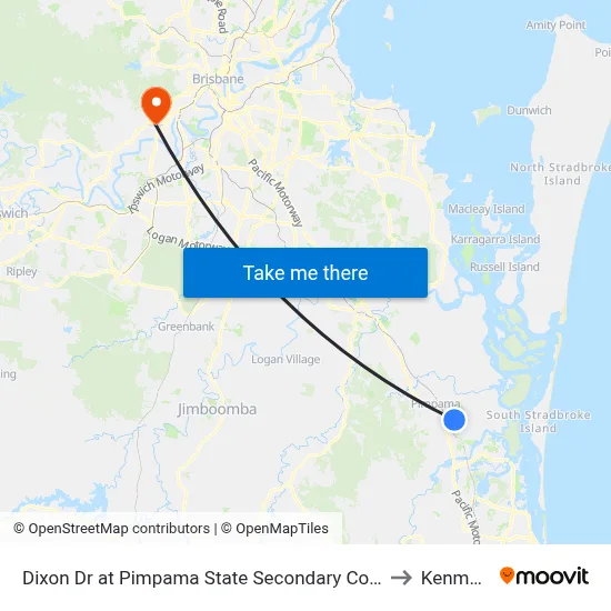 Dixon Dr at Pimpama State Secondary College to Kenmore map