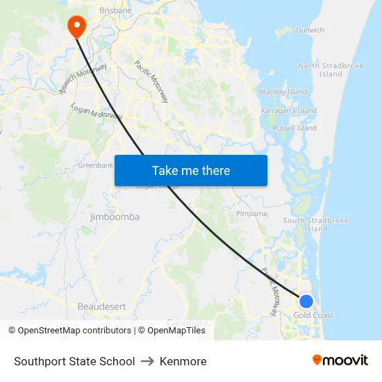 Southport State School to Kenmore map