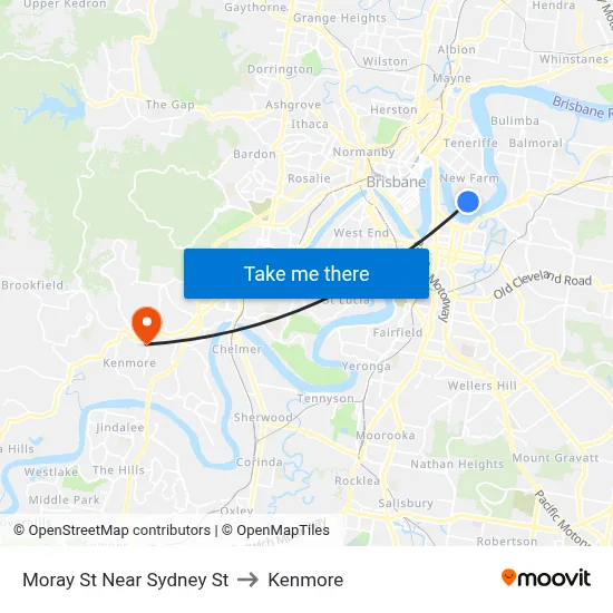 Moray St Near Sydney St to Kenmore map