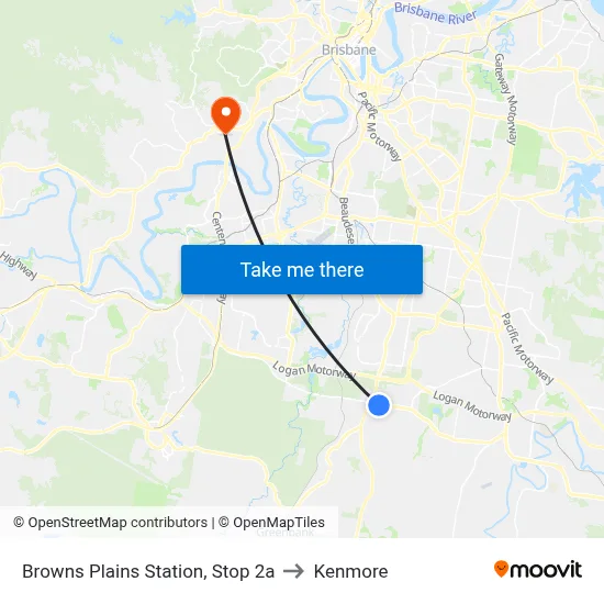 Browns Plains Station, Stop 2a to Kenmore map