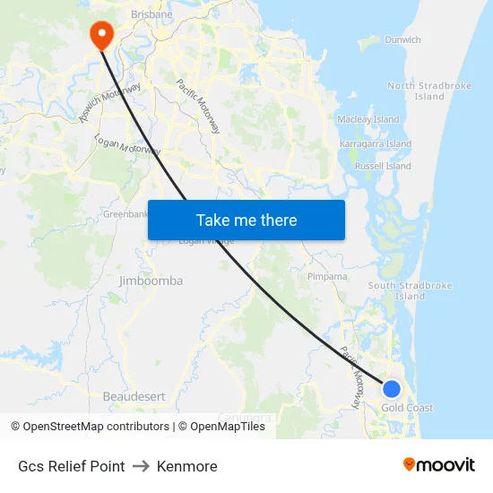 Gcs Relief Point to Kenmore map