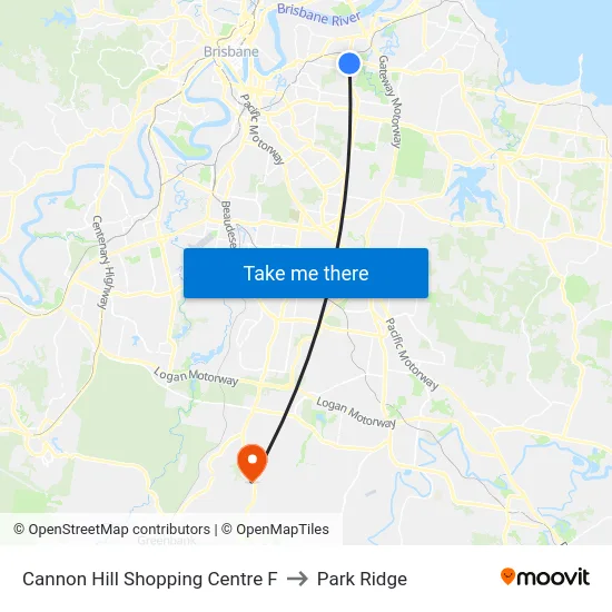 Cannon Hill Shopping Centre F to Park Ridge map