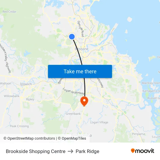 Brookside Shopping Centre to Park Ridge map