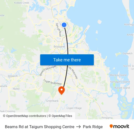 Beams Rd at Taigum Shopping Centre to Park Ridge map