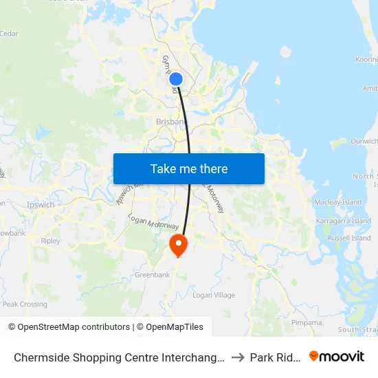 Chermside Shopping Centre Interchange B to Park Ridge map