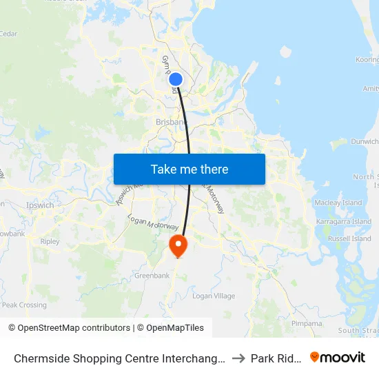 Chermside Shopping Centre Interchange D to Park Ridge map