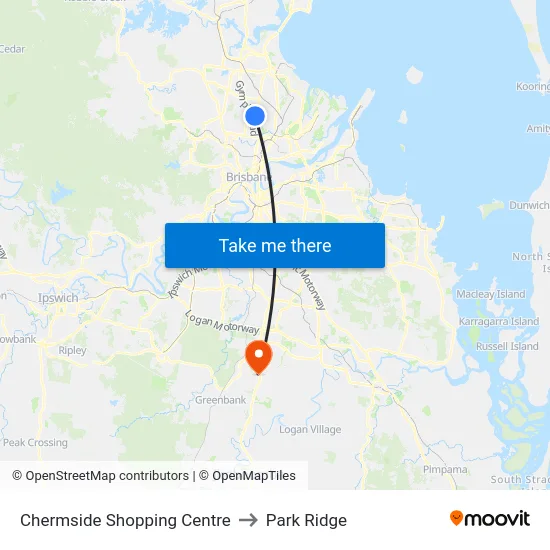 Chermside Shopping Centre to Park Ridge map