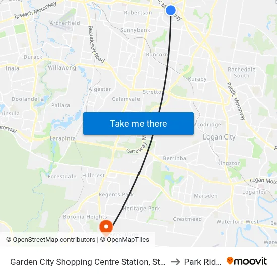 Garden City Shopping Centre Station, Stop L to Park Ridge map