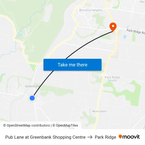 Pub Lane at Greenbank Shopping Centre to Park Ridge map