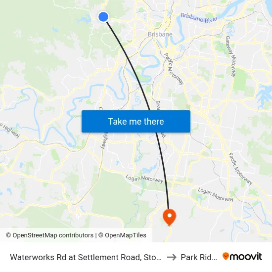 Waterworks Rd at Settlement Road, Stop 36 to Park Ridge map