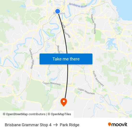 Brisbane Grammar Stop 4 to Park Ridge map