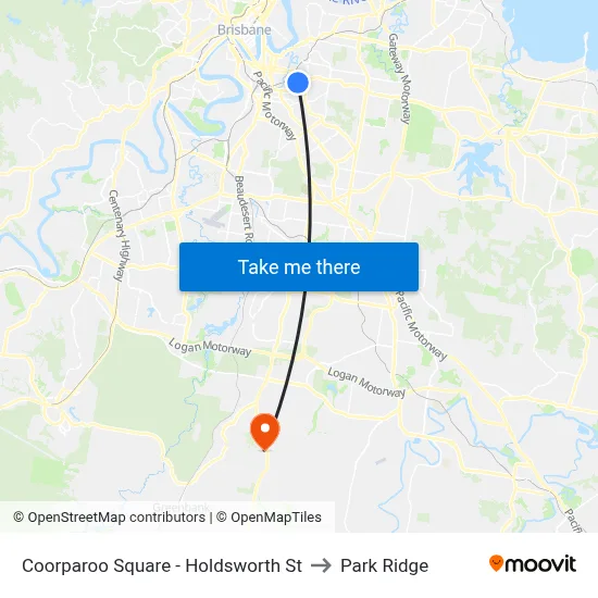 Coorparoo Square - Holdsworth St to Park Ridge map