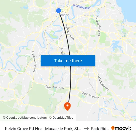 Kelvin Grove Rd Near Mccaskie Park, Stop 12 to Park Ridge map