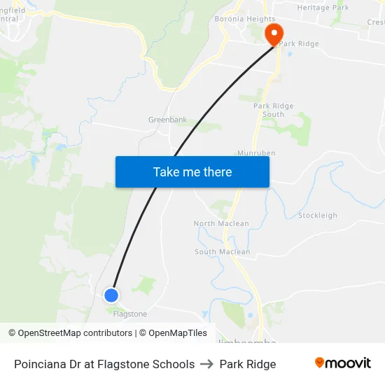 Poinciana Dr at Flagstone Schools to Park Ridge map
