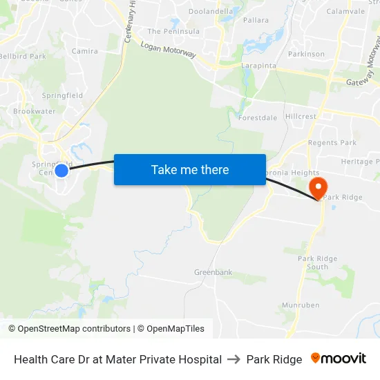 Health Care Dr at Mater Private Hospital to Park Ridge map
