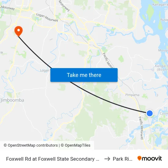 Foxwell Rd at Foxwell State Secondary College to Park Ridge map