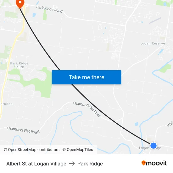 Albert St at Logan Village to Park Ridge map