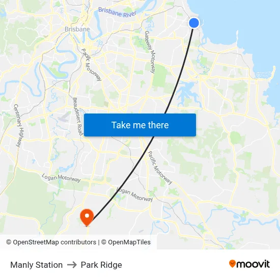 Manly Station to Park Ridge map