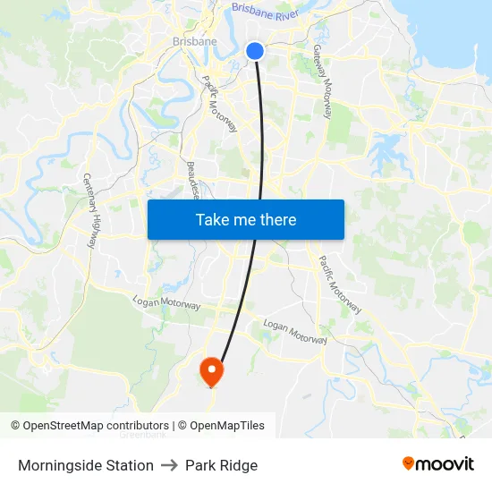 Morningside Station to Park Ridge map