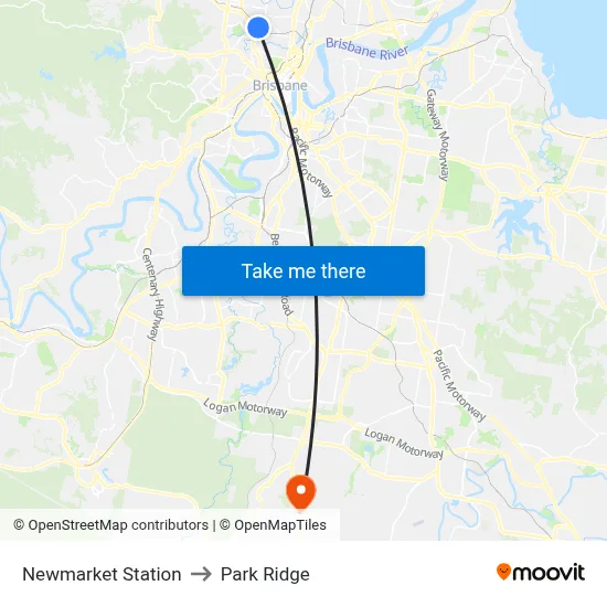 Newmarket Station to Park Ridge map
