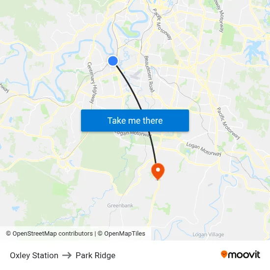 Oxley Station to Park Ridge map