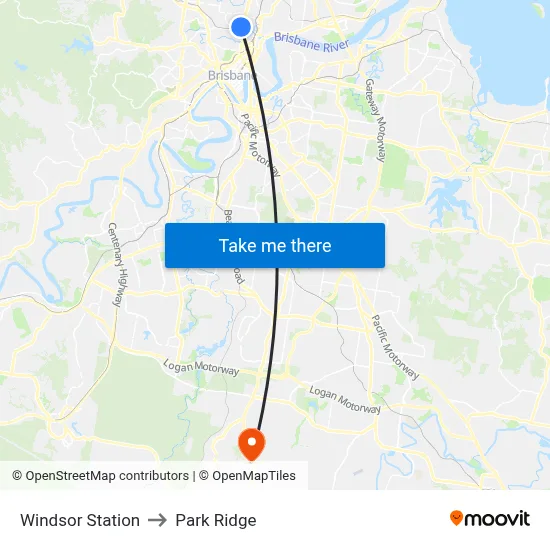 Windsor Station to Park Ridge map