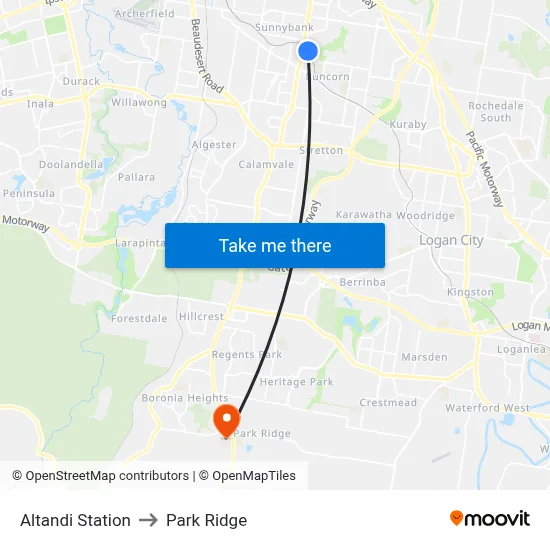 Altandi Station to Park Ridge map