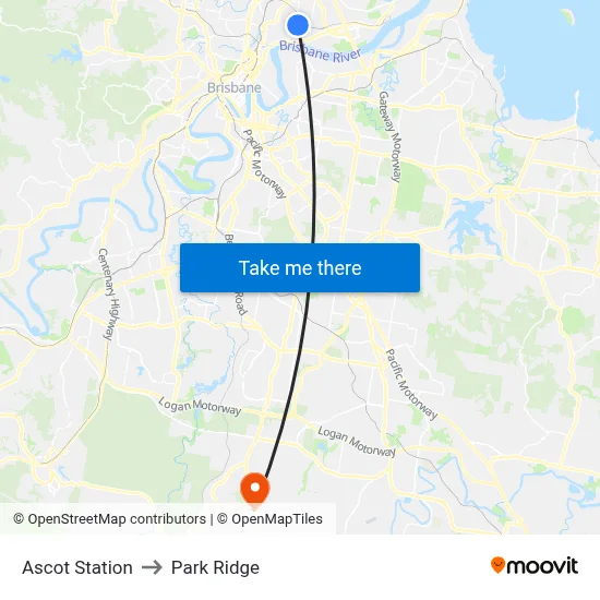 Ascot Station to Park Ridge map