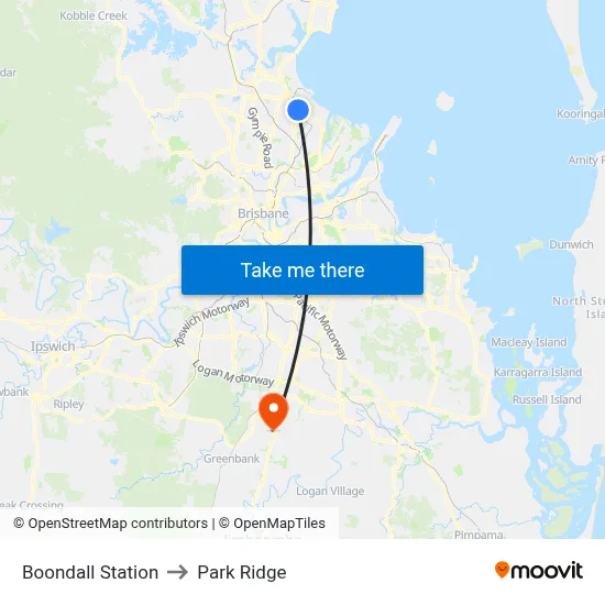 Boondall Station to Park Ridge map
