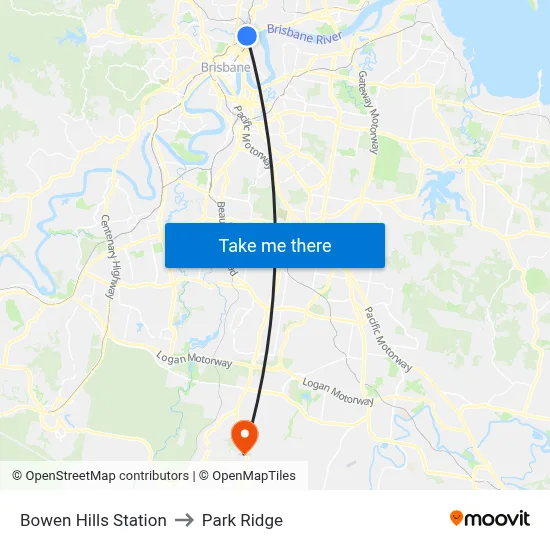 Bowen Hills Station to Park Ridge map