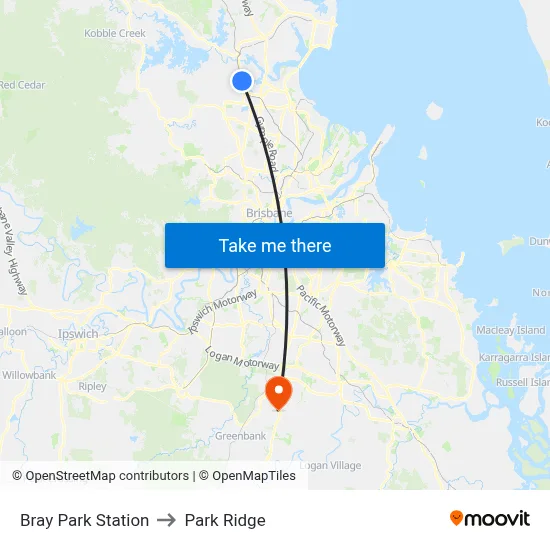 Bray Park Station to Park Ridge map