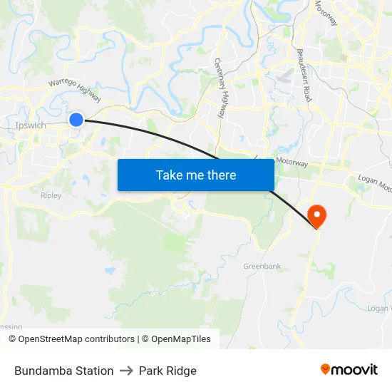 Bundamba Station to Park Ridge map