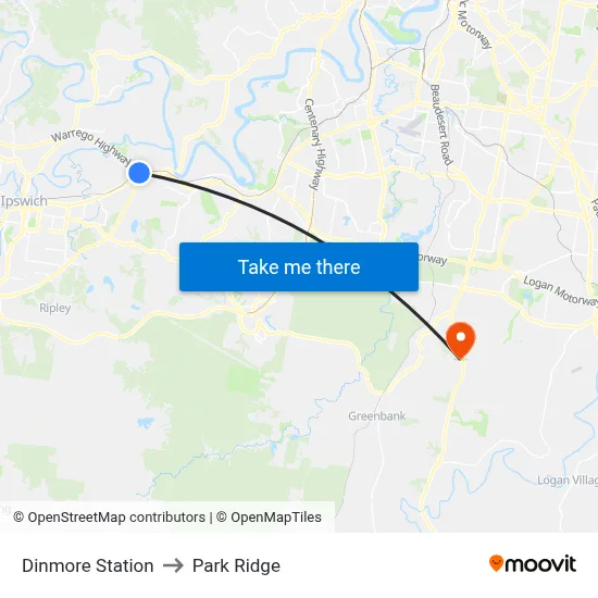 Dinmore Station to Park Ridge map
