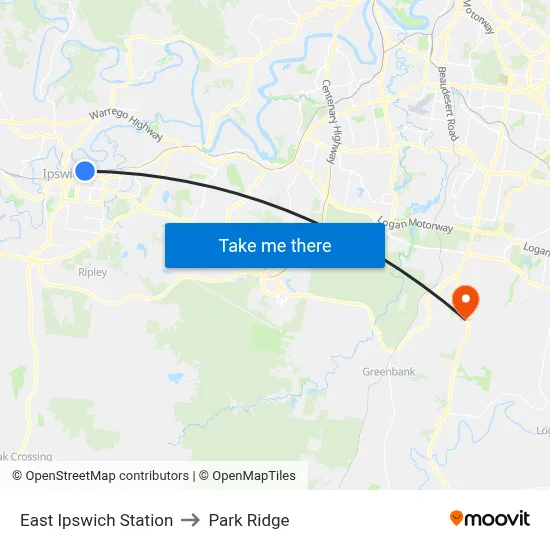 East Ipswich Station to Park Ridge map
