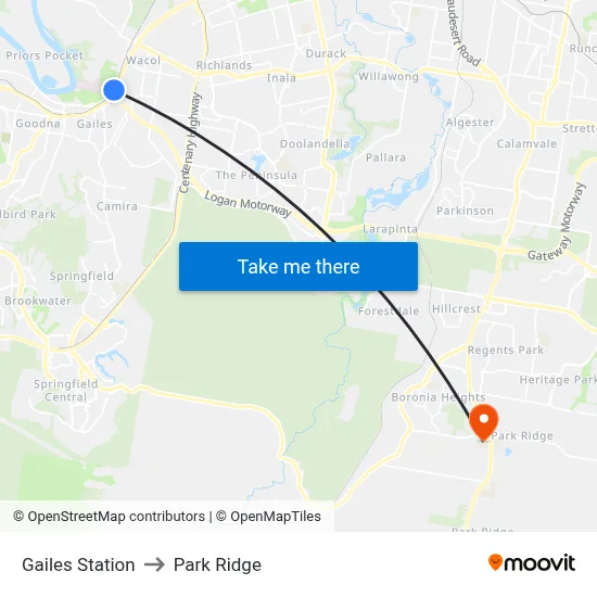 Gailes Station to Park Ridge map