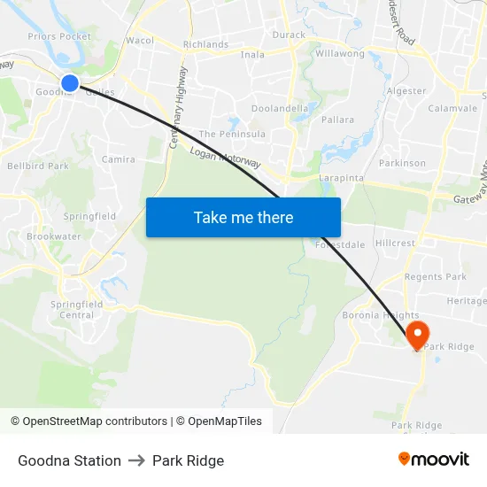 Goodna Station to Park Ridge map