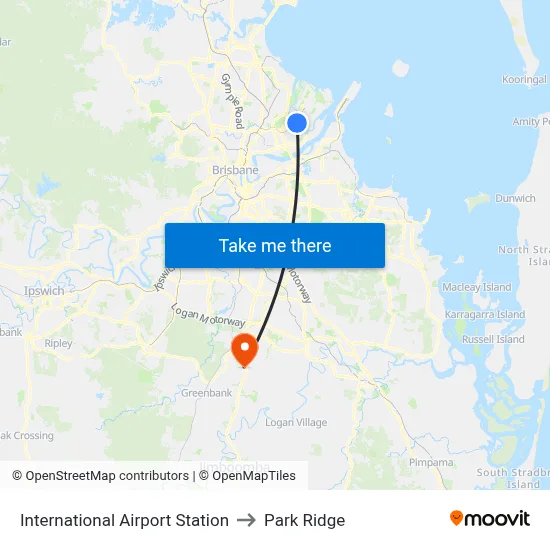 International Airport Station to Park Ridge map